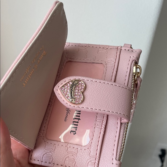 Juicy Couture Pink Heart-Accent Card Holder Keychain wallet NWT - Picture 4 of 4